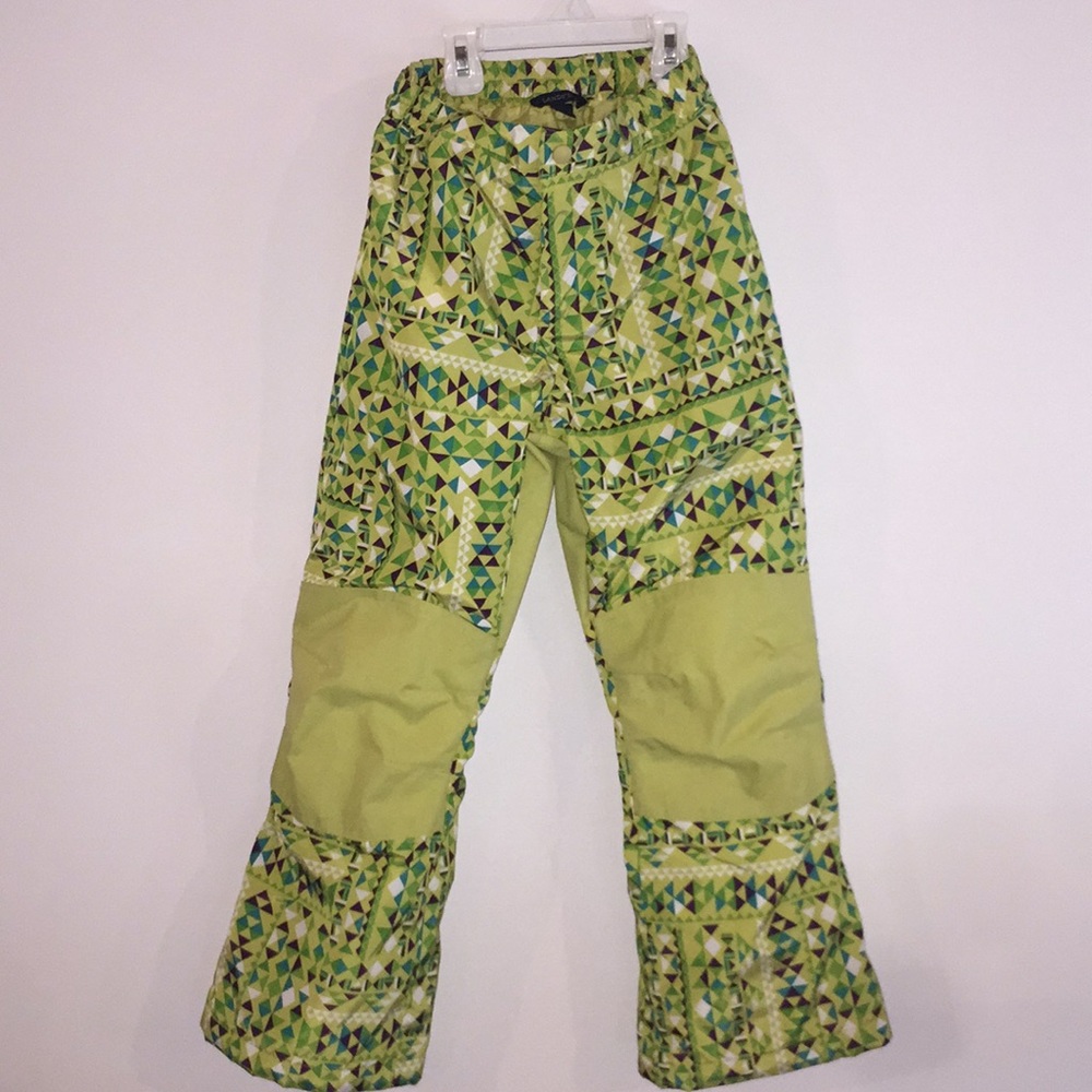 Girls lands end snow pants colorful pattern 8